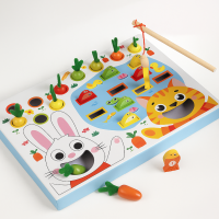 Деревянная игра 3-в-1 «Рыбалка • Урожай морковок • Накорми зверят» Деревянная игра 3-в-1 «Рыбалка • Урожай морковок • Накорми зверят»